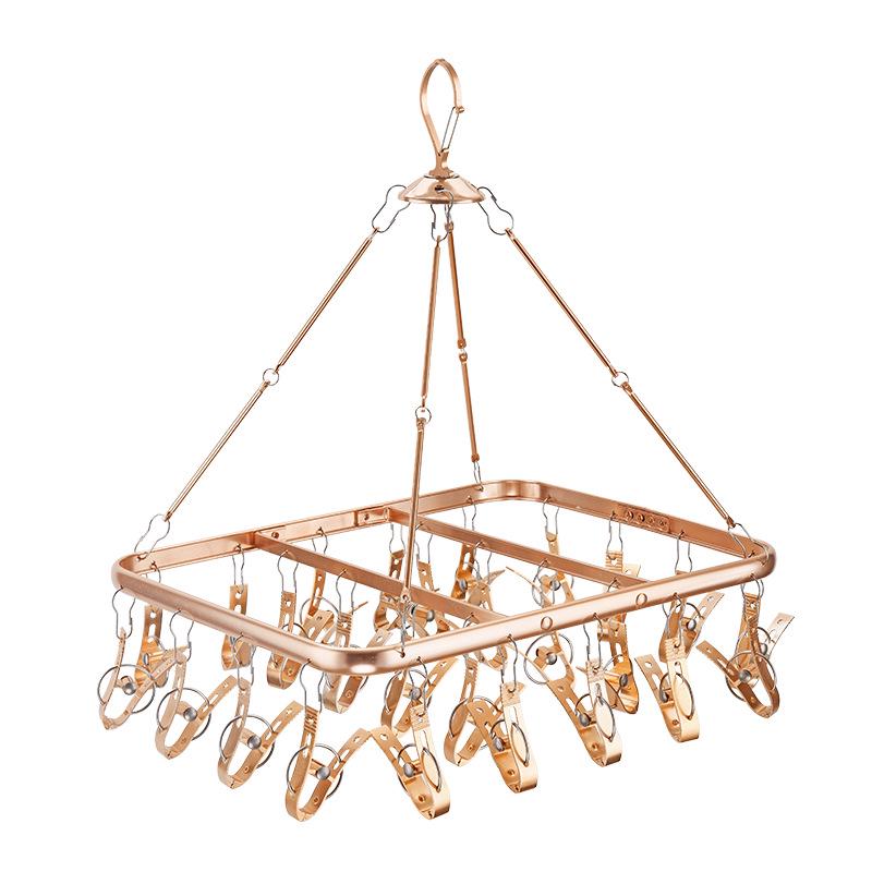 Multi-Clip Aluminum Sock Holder for Drying Clothes, Towels, and Underwear