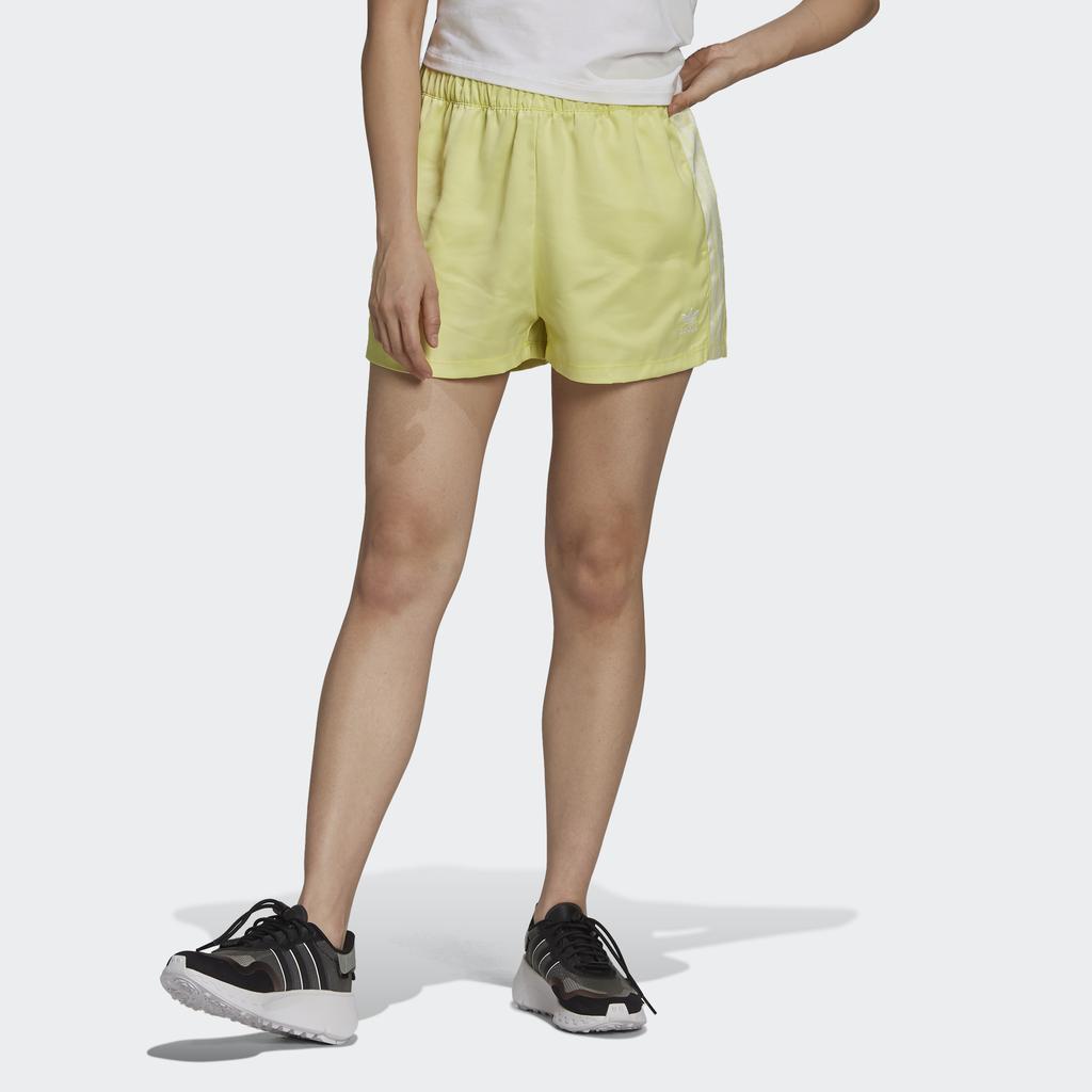 adidas Originals Solid Color Sports Shorts Women Shorts Lemon-Yellow H37807