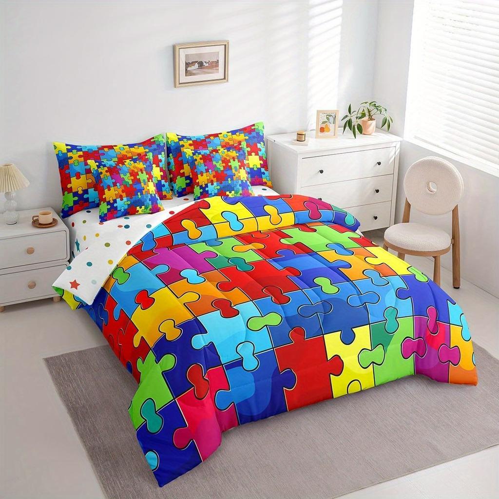 Puzzle Bedding Set 3D Printing Sea 2-3 Piece Set (No Core) Suitable For Bedroom Duvet Cover Set Gift Home Decor Fashion Textile