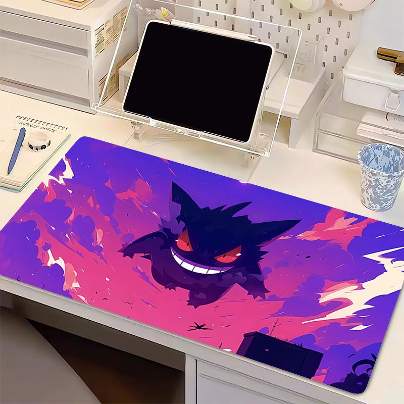 Large Mouse Pad P-Pokemon Gengar Carpet Laptop Gamer Keyboard Mat HD Print Mousepad Edge White Tassel Natural Rubber Table Mat