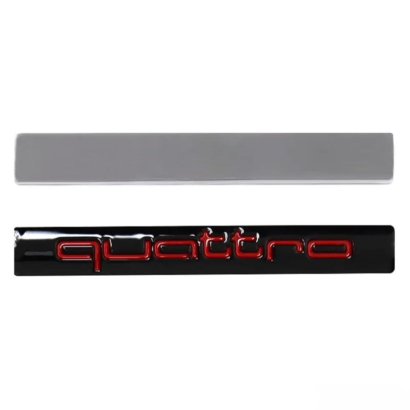 1Pc ABS Car Sticker Quattro Logo A3 A4 A5 A6 B7 Q7 B8 TT RS3 RS4 R8 A8 A7 Q5 Q3 C7 S3 B5 Q2 Rear Trunk Emblem Decoration