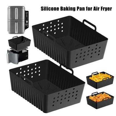 2 Stück Silikon-Airfryer-Einsätze für Ninja SL401 2-Korb-Airfryer