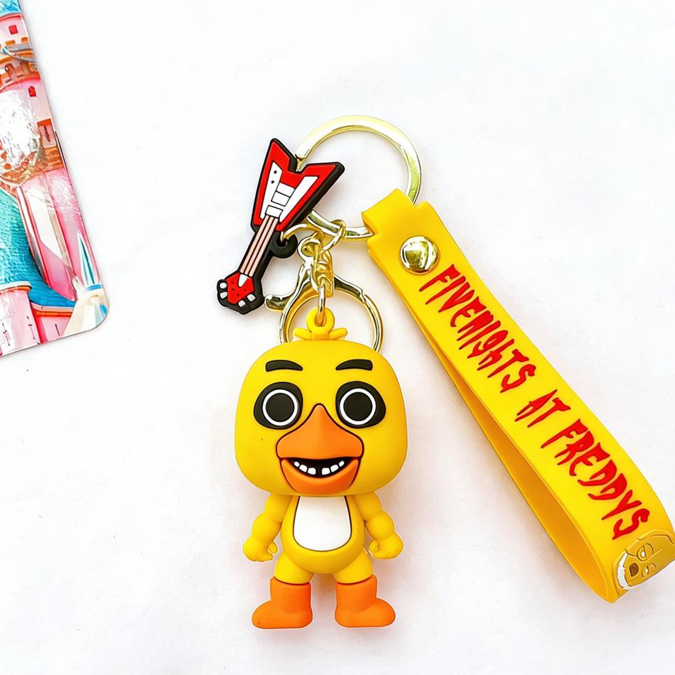 Car FNAF Game Keychains Anime Action Figures Keyrings Five Night At Fredys Doll Key Chains Key Rings Pendant Charms Accessories