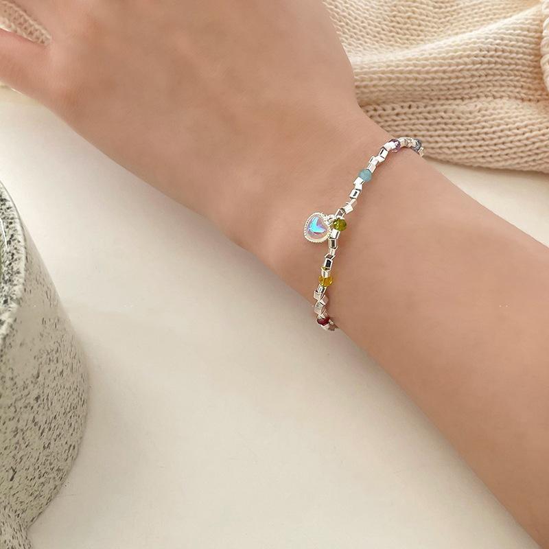 Sweet Heart Rice Grain Bracelet: Women's Fashionable, Beautiful, Hip Hop Style Hand Jewelry