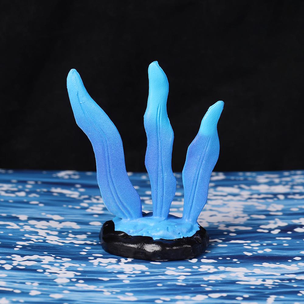 Ornamental Coral Fish Tank Decor: Ironwood Branch with Artificial Plants for Saltwater Aquarium Scenery