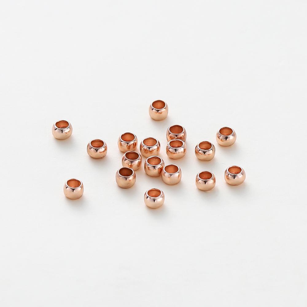 100Pcs/lot 1.5/2/2.5/3mm 14K/18K Gold Color Plated Brass Positioning Beads for DIY Bracelet Necklace Jewelry Making Accessories