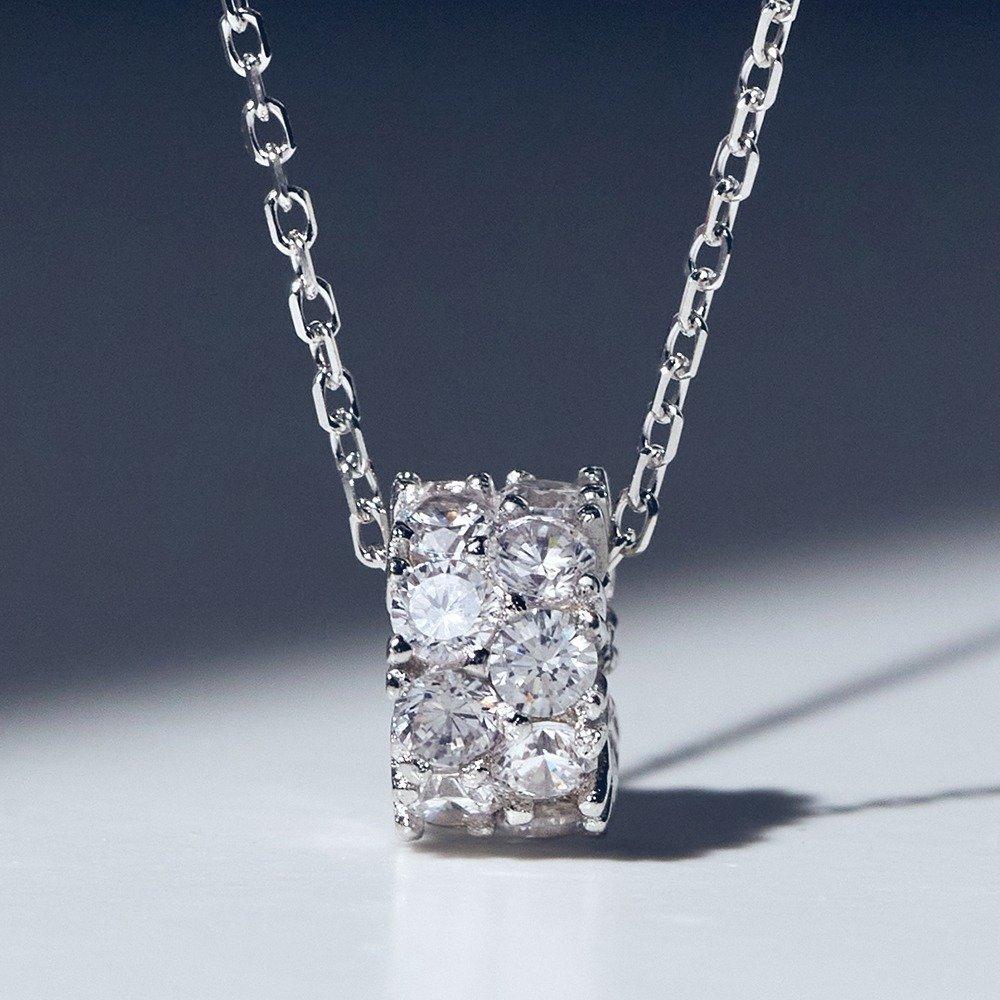 14kgf Pave Cubic Ring Necklace 92.5 Silver Cmne0001