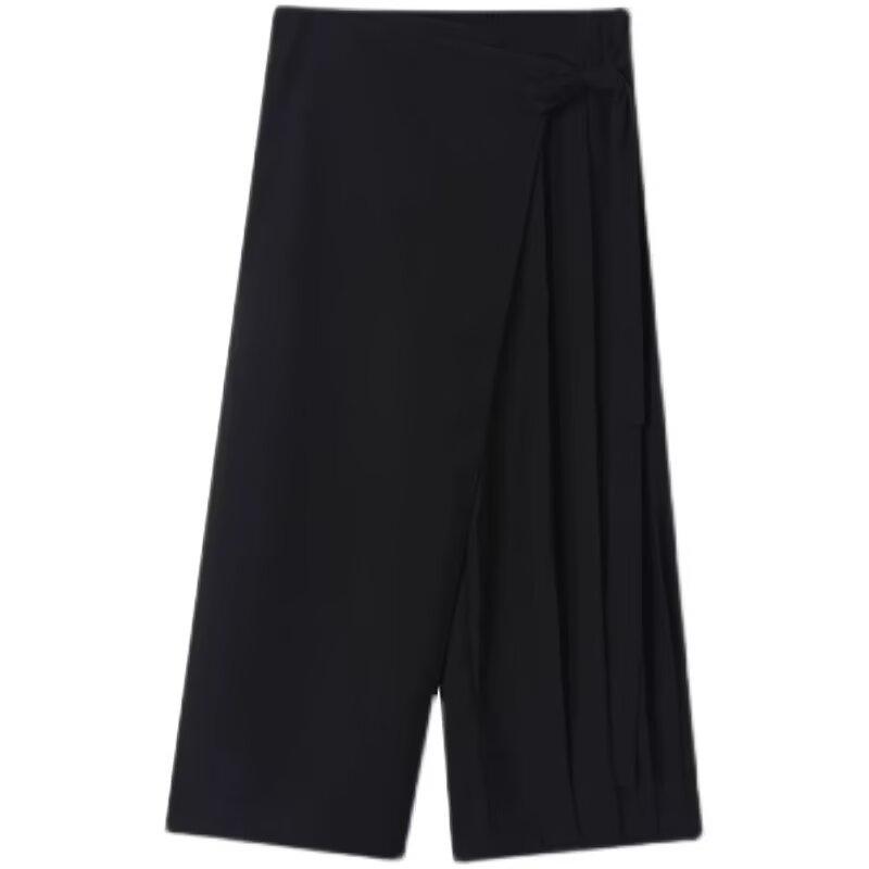 2026 Men Black Harem Pants Black Samurai Pants Men Loose Straight-Leg Pants Chinese Style Male Casual Streetwear Trousers