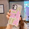 Spring Doodle Pink Flower Phone Case Suitable for iPhone 17 Full-Coverage Transparent Apple 16pm Women's Protective Case
