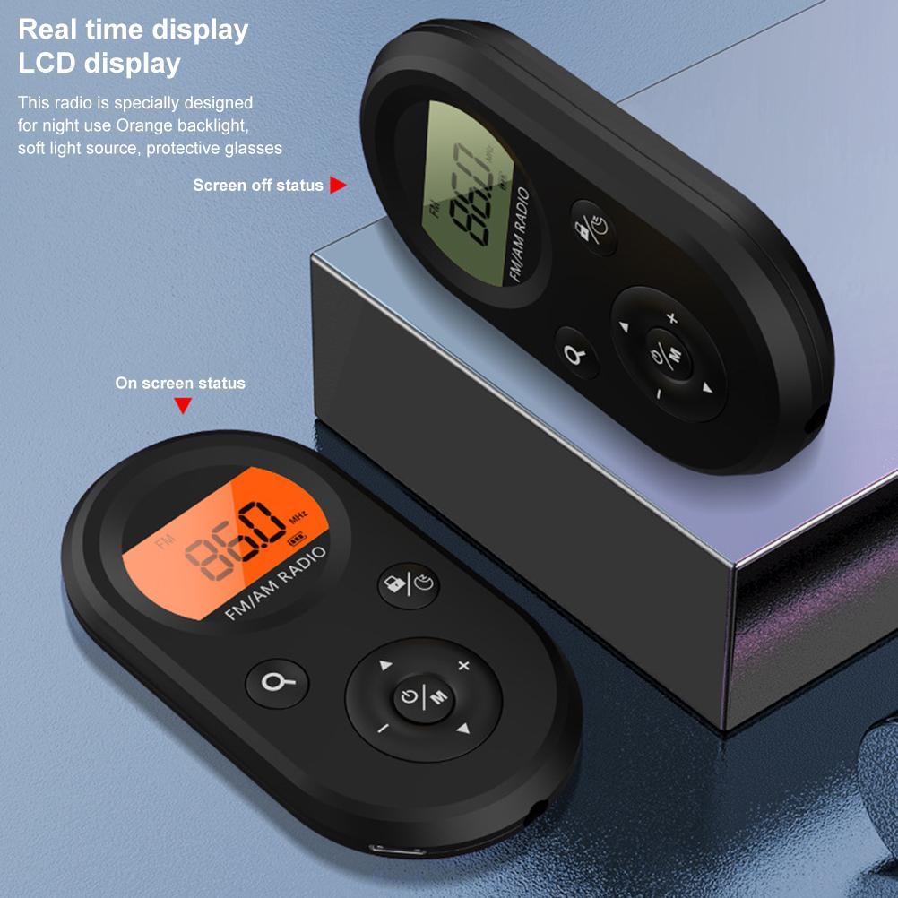 Taschenradio Mini AM FM Radio Tragbares Wiederaufladbares Radio für Outdoor-Spaziergänge, Laufen, Joggen