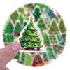 55 Sheets Waterproof Cartoon Christmas Tree Stickers for Journals, Bottles, and Computers
