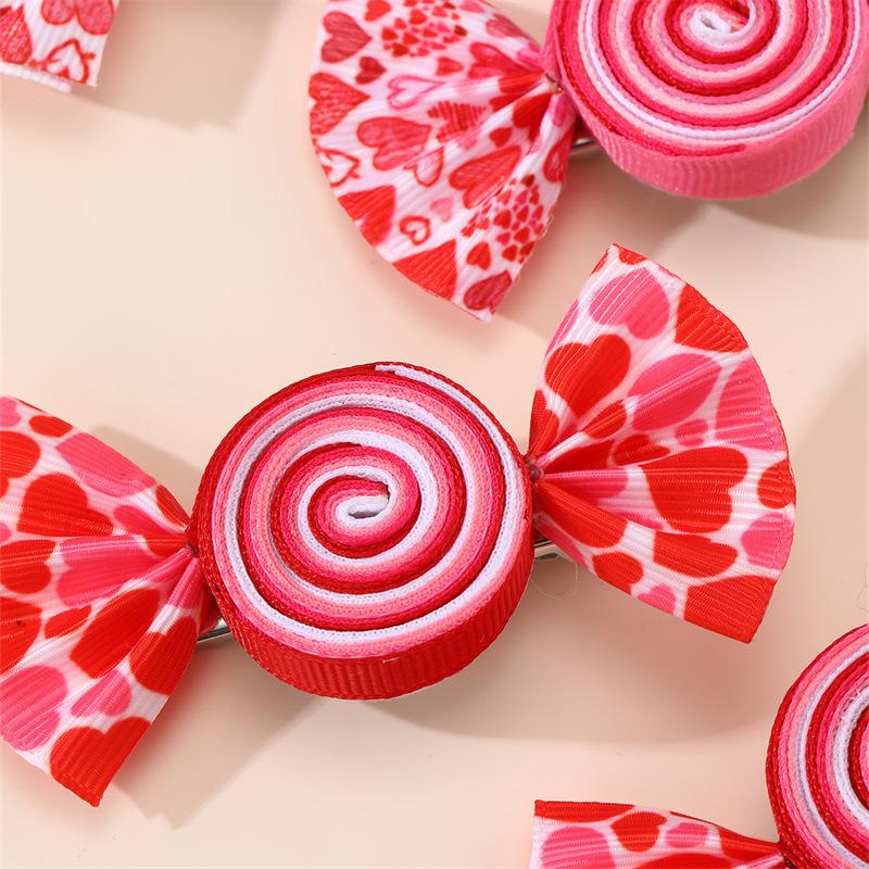 1Pair Valentine'S Day Children'S Sweet Lollipop Hair Clip Butterfly Bow Hair Accessory Cute Headwear Hairpin