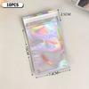 10Pcs Self-Sealing Laser Small Plastic Bags For Jewelry Pouch Jewelry Transparent Display Gift Packaging Storage Bag