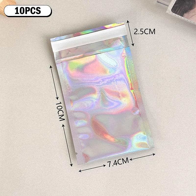 10Pcs Self-Sealing Laser Small Plastic Bags For Jewelry Pouch Jewelry Transparent Display Gift Packaging Storage Bag