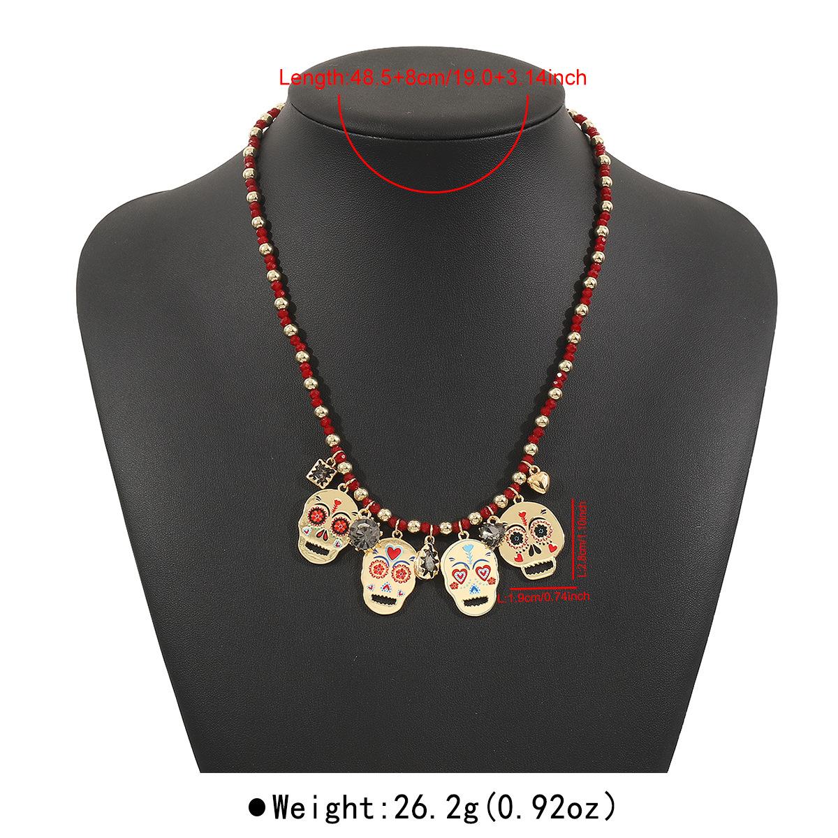 

A vintage Halloween stainless steel skull love whistle pendant necklace suitable for women to wear