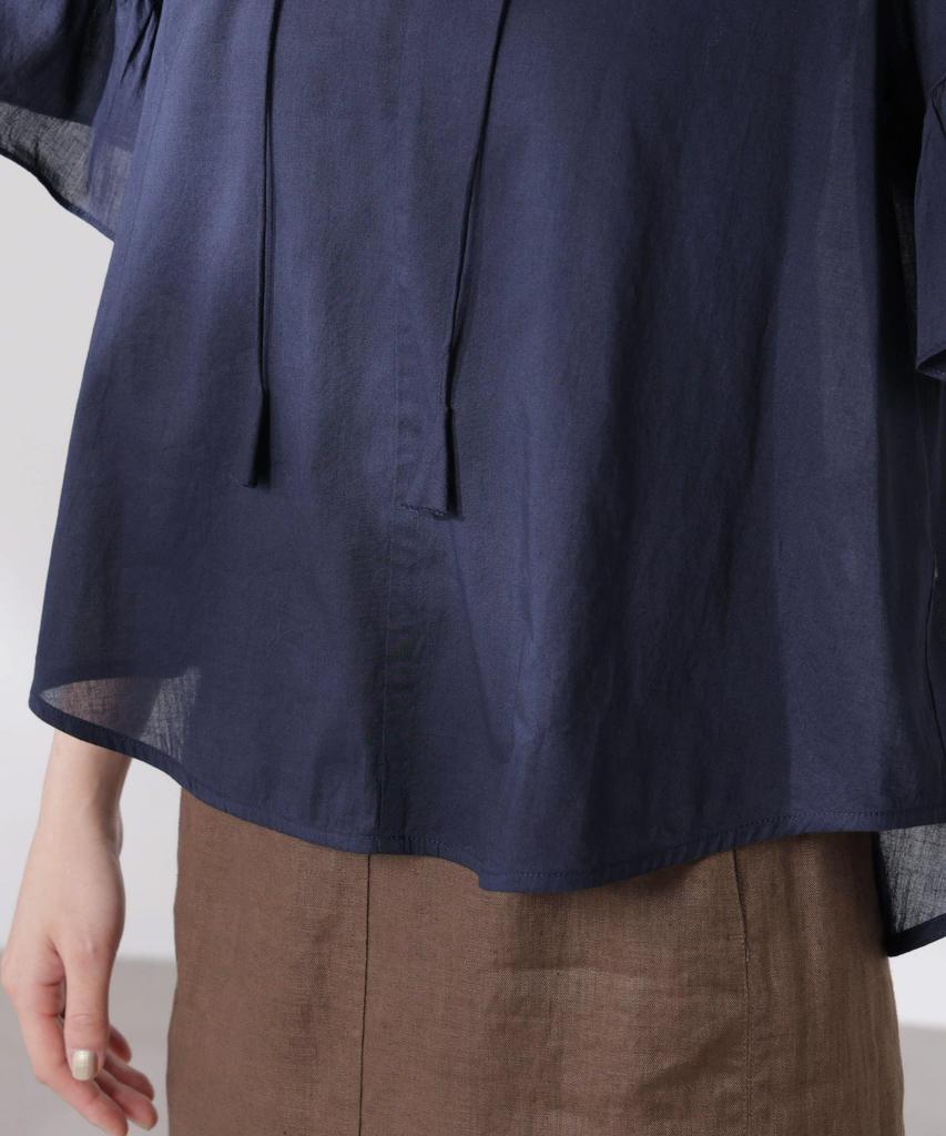 Nano Universe Made In India Cotton Frill Sleeve F Blouse, Women's, 081, L. Purple, 669-5121300