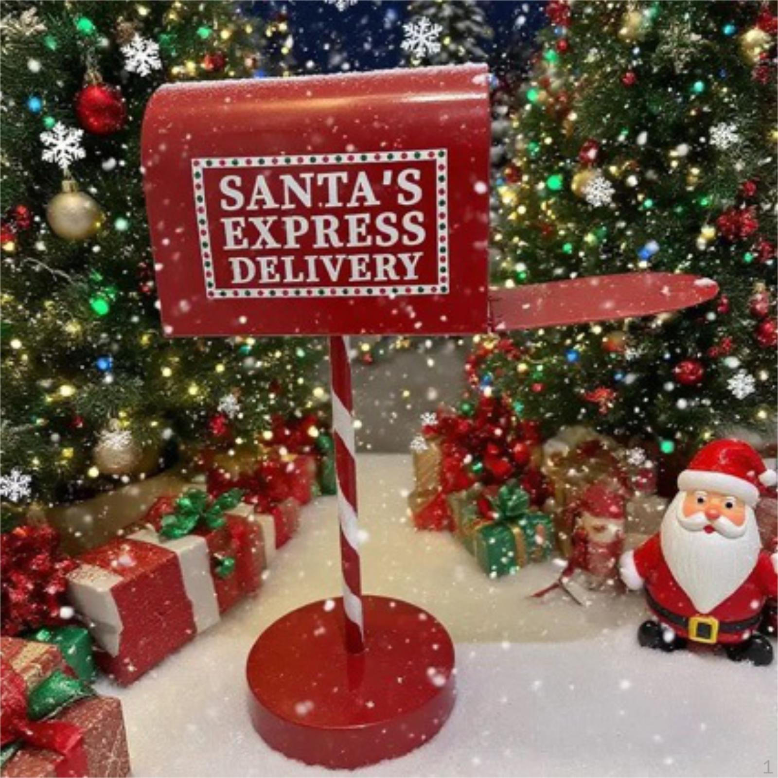 Christmas Mailbox Versatile Metal Weatherproof Postbox Newspaper Holder for Garden Home Door Yard