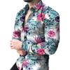 New Men Tiger Autumn Long Sleeve Men's Flower Print Shirt