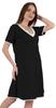 Inkmeso Solid Nightgown Dress For Women Nightwear Lace Short Sleeve Loungewear