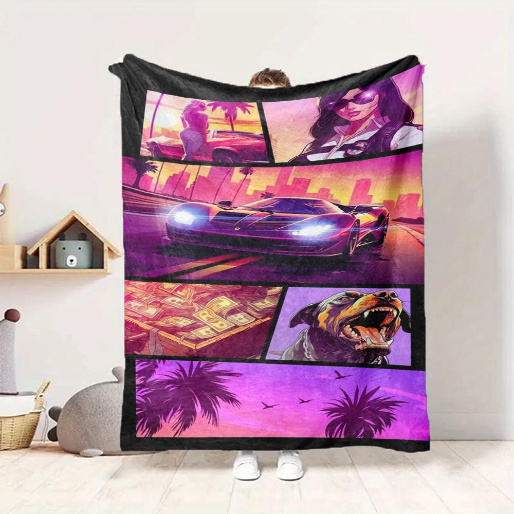 Night Drive Flannel Blanket Throw Blanket Soft Warm Sofa Bed Camping Home Decor Unique Christmas Gift C9211638