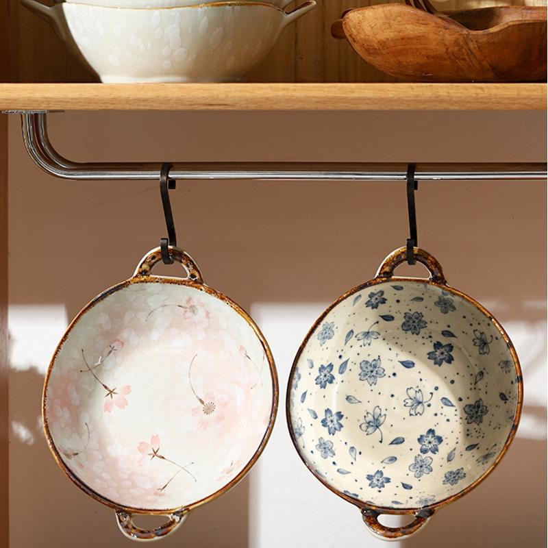 7.5-Inch Japanese Ceramic Noodle Bowl – Soup & Pasta Bowl with Handle, Microwave & Oven Safe