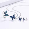 Three-Piece Creative Hipster Butterfly Wings Enamel Accessories Women'S Set Necklace Jewelry Animal
