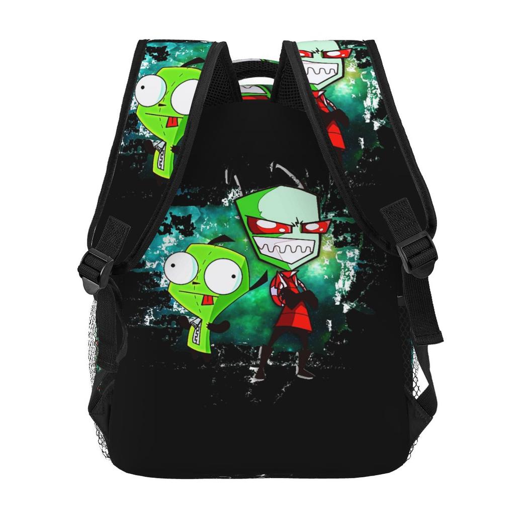 Art Invader Zim Graphic Backpack Student Boys Girls BookBag Kids School Bag Laptop Shoulder Bags for Men Women
