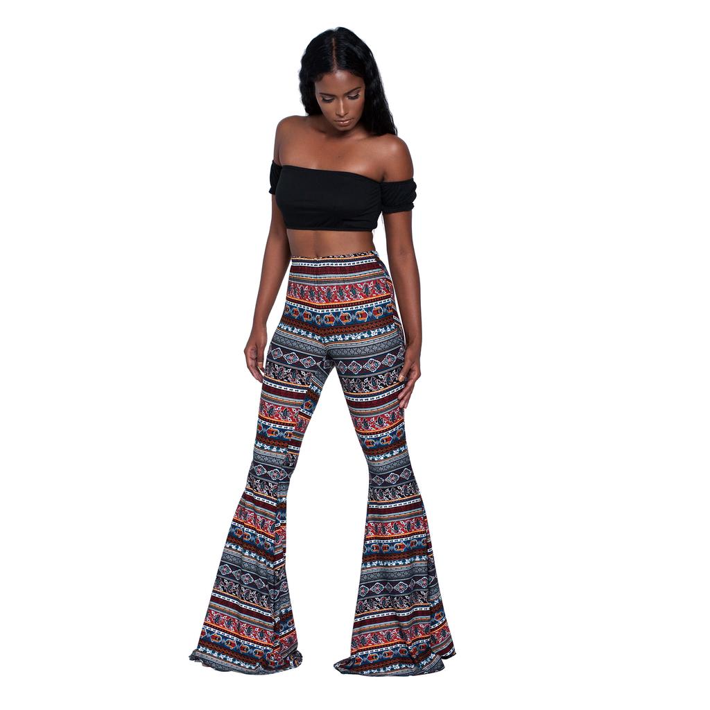Buy Bohemian Floral Long Pants High 
