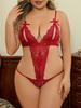 Schrittlose rote Erwachsenen-Bodysuits Damen Spitze Sexy Dessous Erotische Kostüme Teddy Babydoll Kleid Offener Schritt Porno Unterwäsche Sets