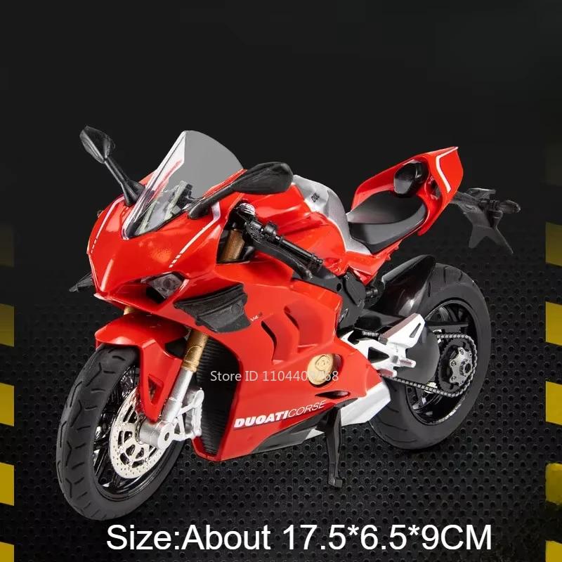 1:12 1199 V4S Rennmotorrad Modell Spielzeugauto Legierungskörper Stoßdämpfung Ton Licht Freilaufende Räder Motor Modelle Kinder Urlaubsgeschenk