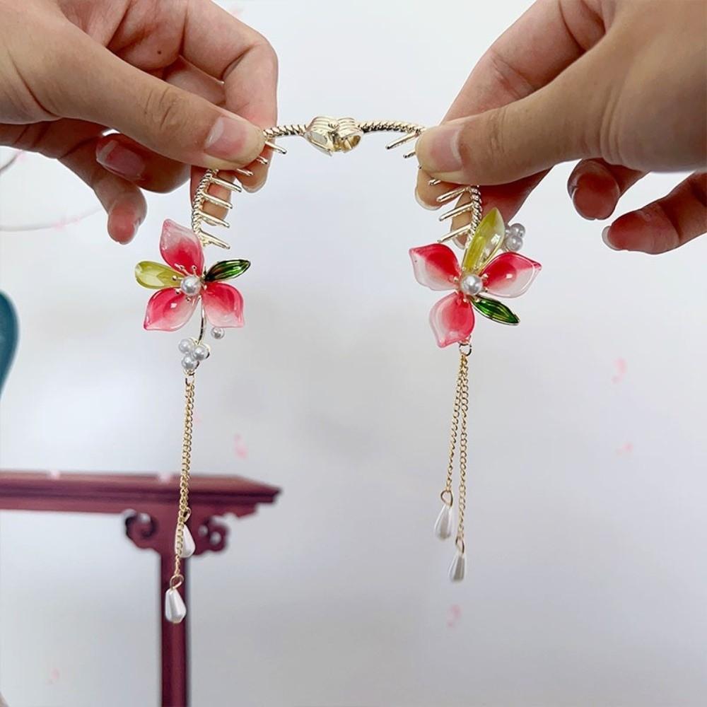 Imitation Pearl Flowers Tassels Hair Claws Ancient-style Hair Accessories  Party