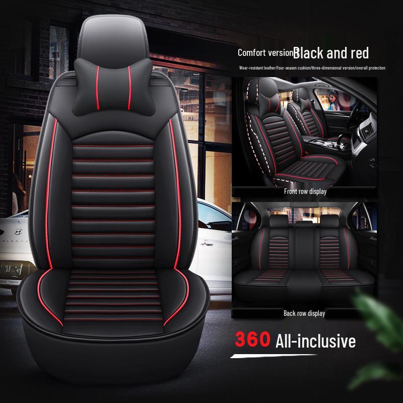 360° All-Season Wear-Resistant Leather Car Seat Cushion & Cover