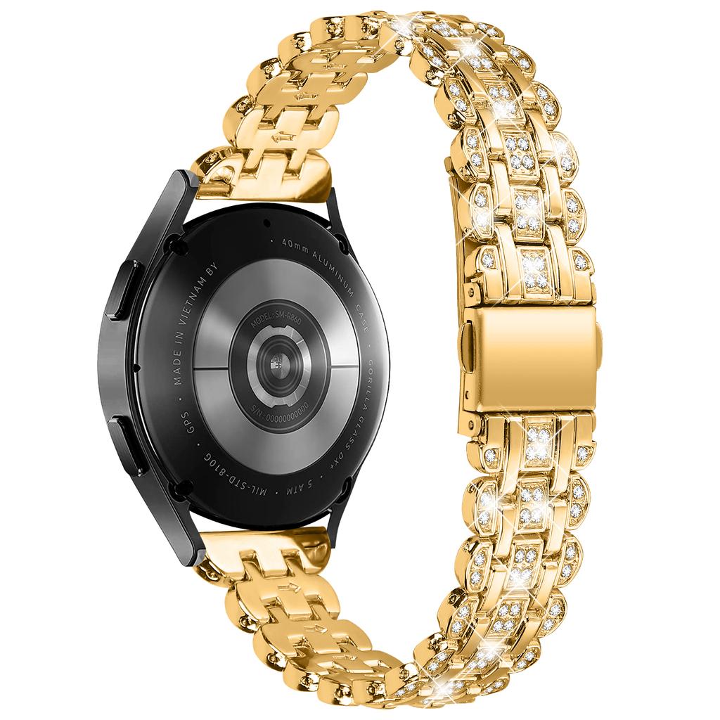 Pro Samsung Galaxy Watch FE 40mm Řemínek na hodinky s kamínkovou dekorací Kovový náramek na zápěstí