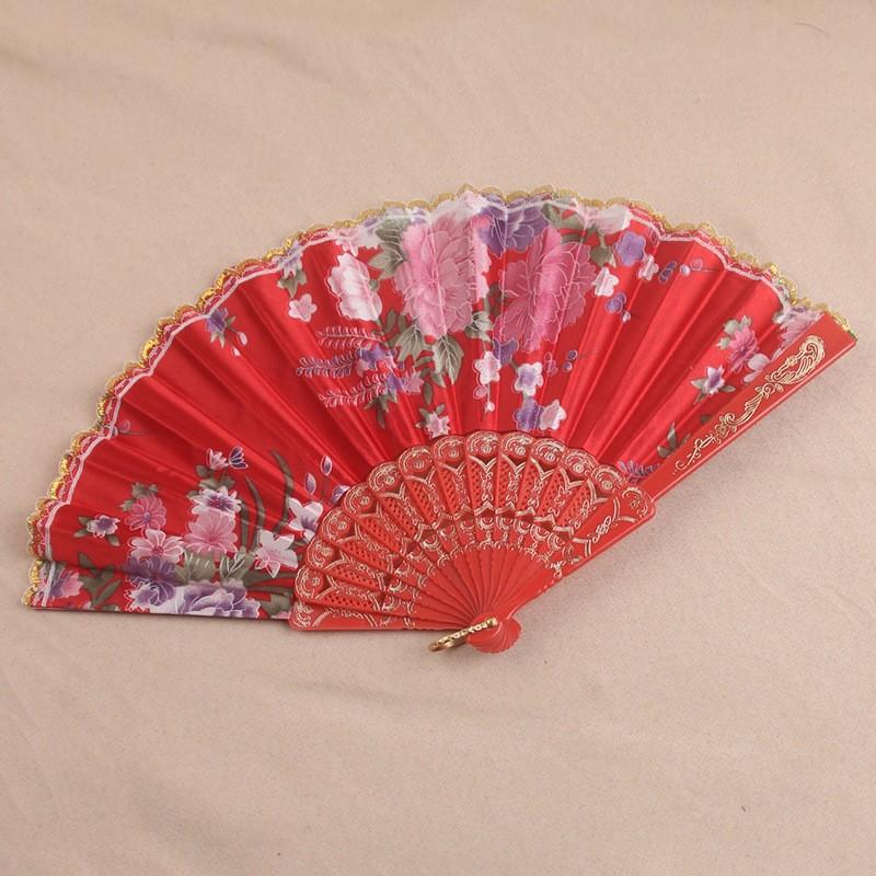 Classical Single Flower Carving And Folding Fan