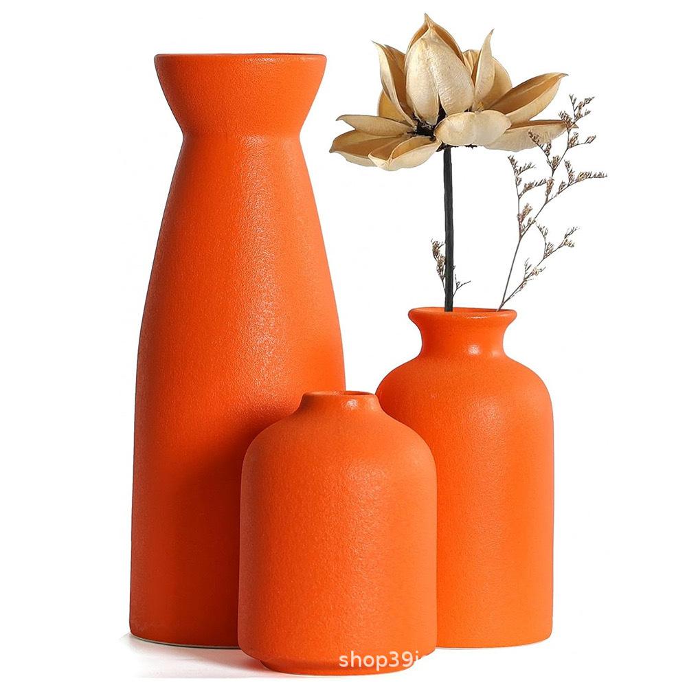 Ceramic Vase White Three-piece Set Ornament Creative Dried Flower Hydroponic Home Living Room Flower Arrangement Modern