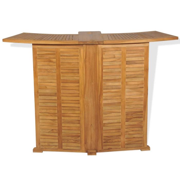 VidaXL Table pliable de bar 155x53x105 cm Bois de teck solide