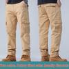 Men's Straight-Leg Pure Cotton Multi-Pocket Work Pants