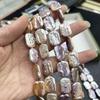 1String, Purple Natural Freshwater Pearls, Handmade Irregular Square Pearl Beads, 13×18mm, for DIY Necklace, Bracelet Accessories, Holiday Gift 36cm