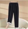 Women's Plus Size Warm Velvet Cotton Pants for Middle-aged & Elderly - Autumn & Winter Wear
