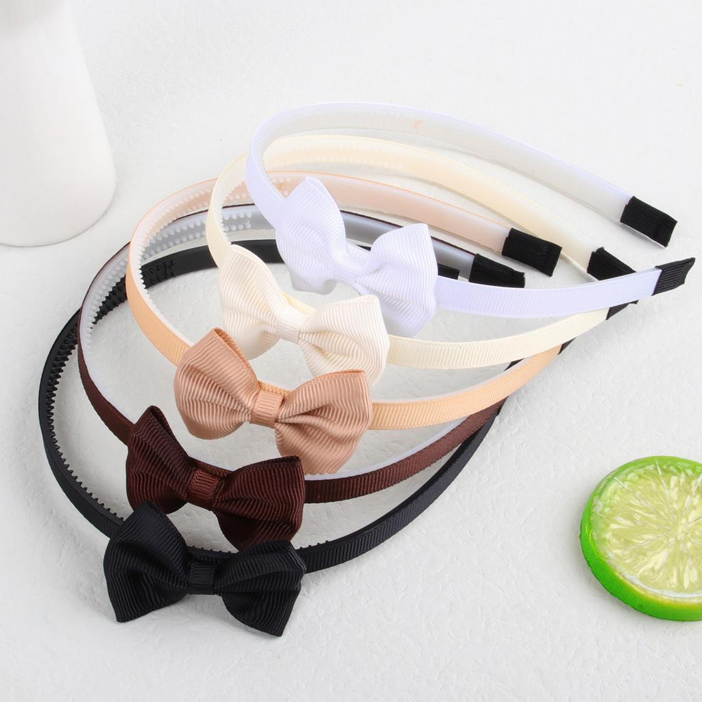 5pcs 2inch Grosgrain Ribbon Hair Bows with Headband Plastic Teeth Hairbands Girls Headbands Children Kids Hair Accessories
