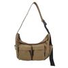 Men Solid Color Shoulder Bag Women Large Capacity Water-Repellent Commuter Crossbody Bag