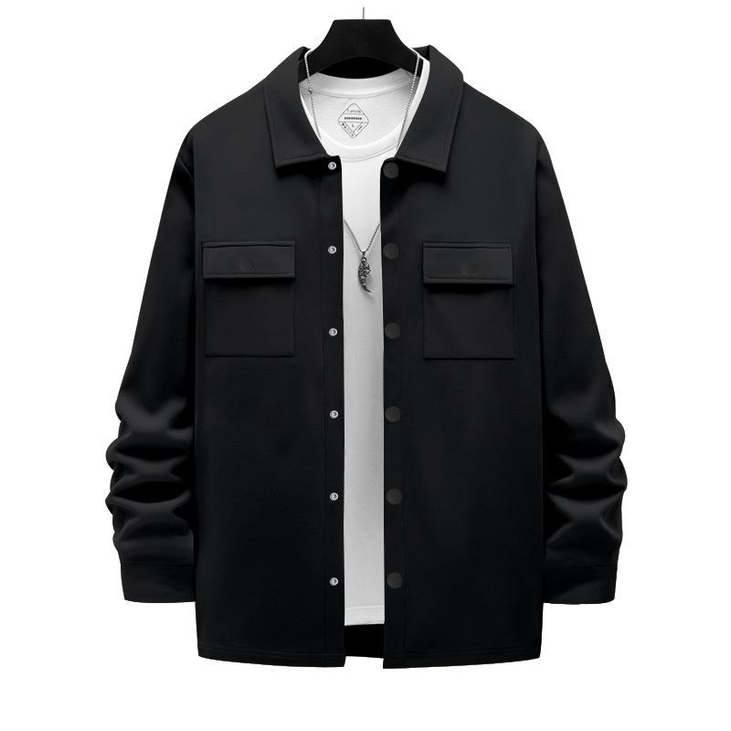 Men's Retro Heavy-Duty Fleece-Lined Single-Breasted Lapel Jacket