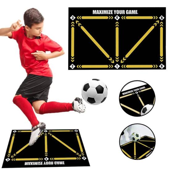 Football Footwork Mat Portable Non-slip Silent Kids Teens Adults All Levels Player Agility Soccer Footstep Dribbling Training Floor Pad