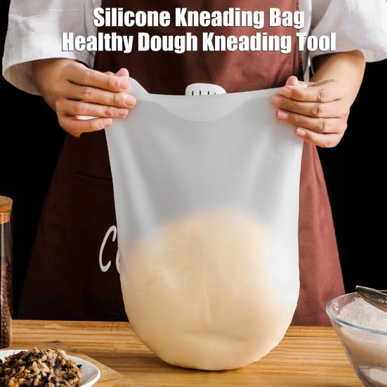 Kneading Dough Bag Silicone Dough Mixing Bag Reusable Hands-free No Stick Kitchen Tool for Mixing Resting Storage