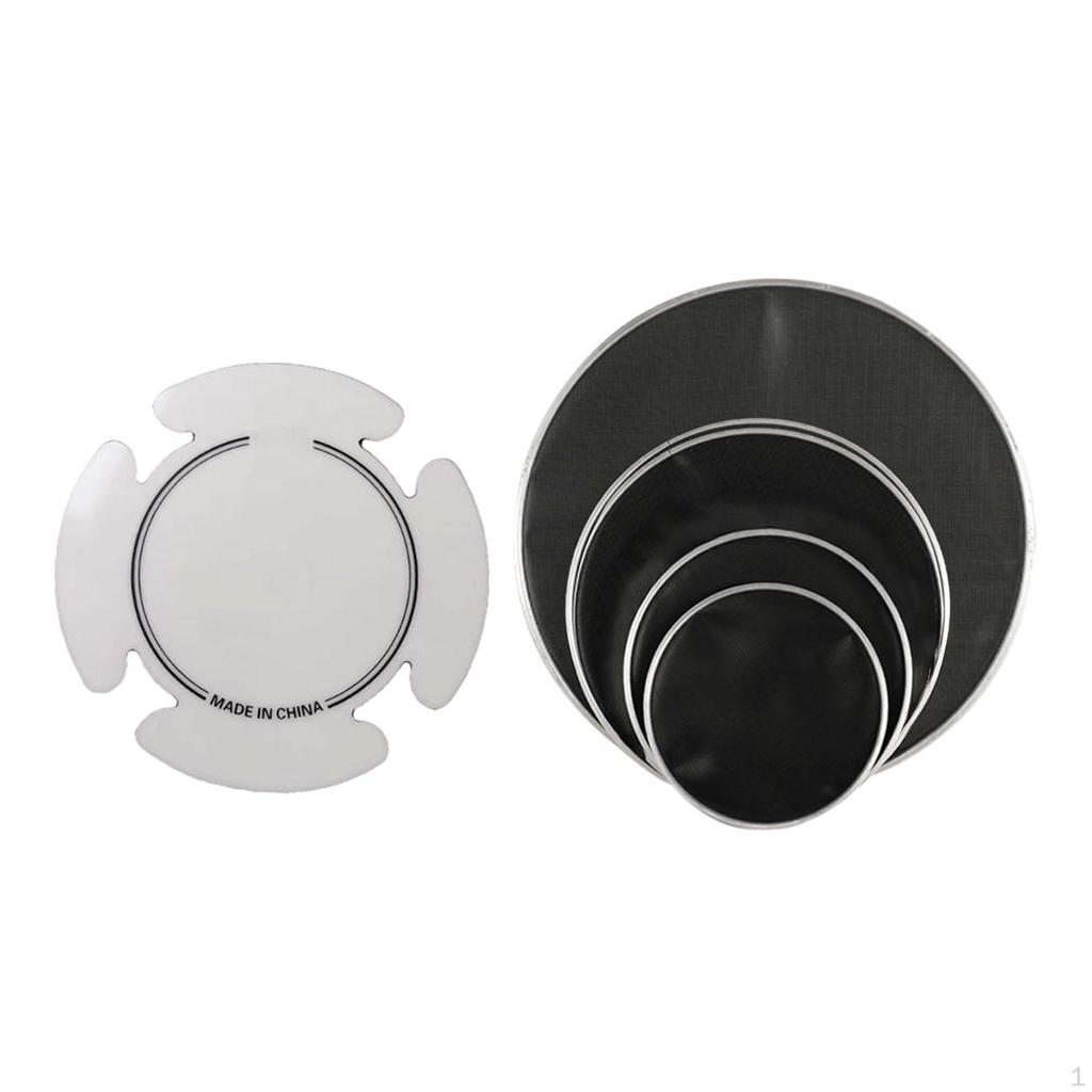 5 Pieces Bass Drum Head Silent Mute,Reduces Volume,Double Mesh Skin Professional for