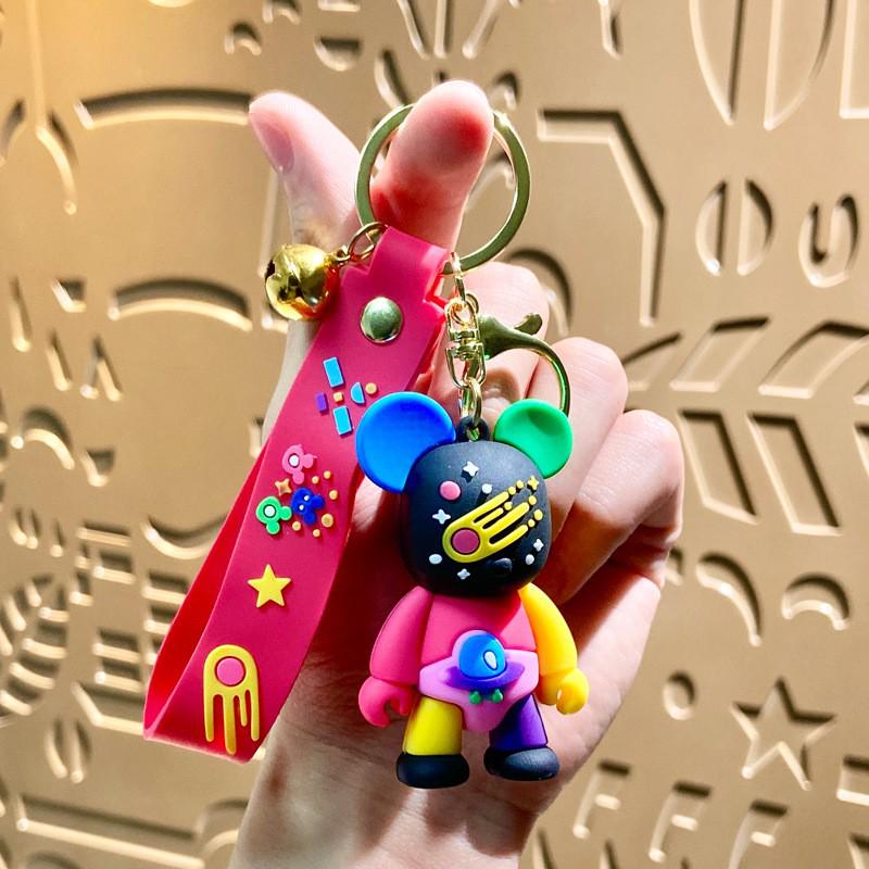 Creative Cartoon Bear Keychain Pendant with Lanyard - Fun Bag Accessory