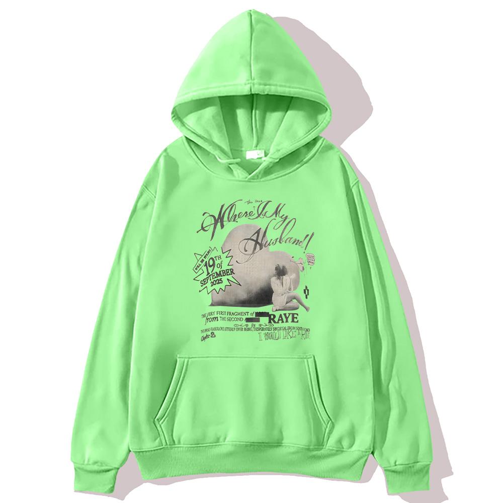 Where Is My Husband! Raye New Single Graphic Hoodies Harajuku Vintage Casual Sweatshirts Men Women Fleece Long Sleeve Hoody Y2K