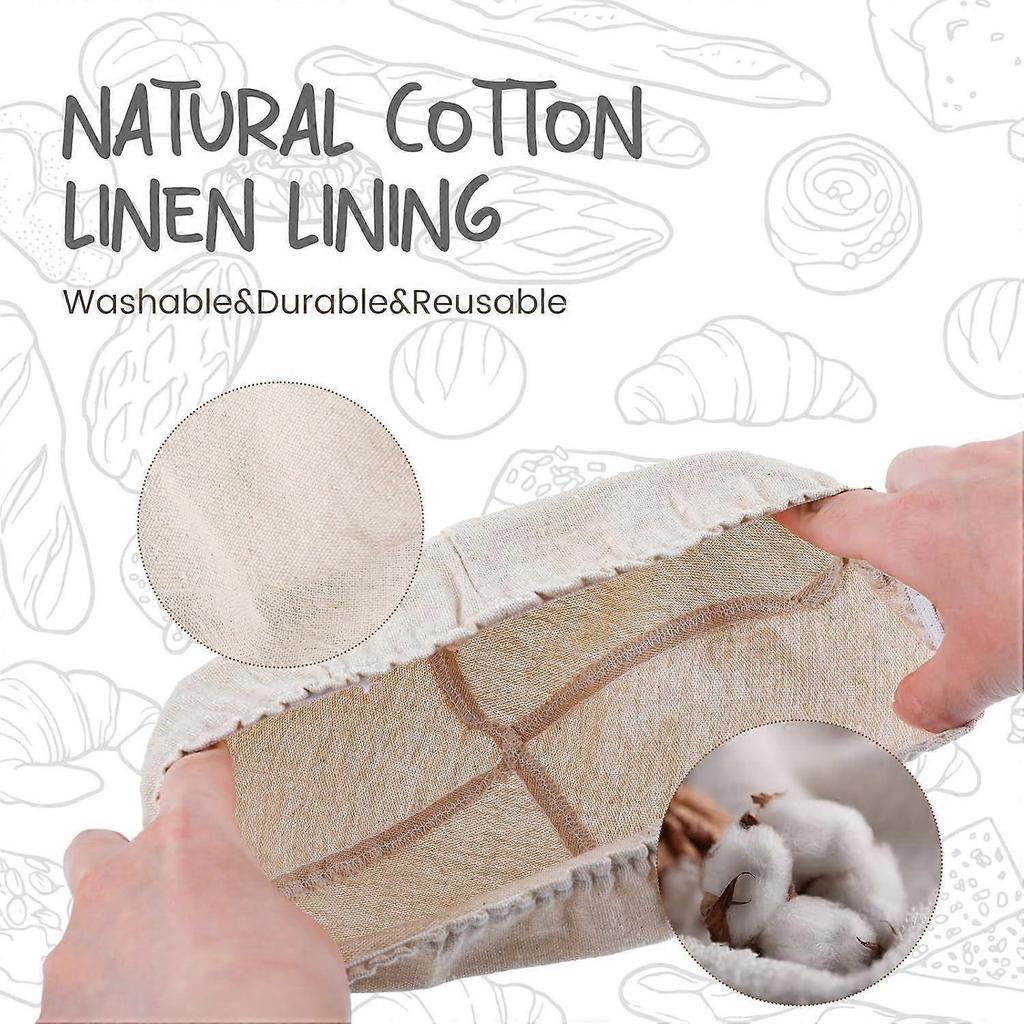 Bread Proofing Basket, a Set of Two 8.5-inch Round Dough Proofing Bowls with Liners, Perfect for Home Sourdough Baking.