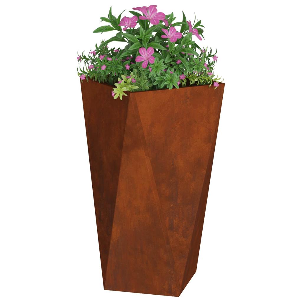 Rustic Planter Box 40 X 40 X 75 Cm Weatherproof Steel