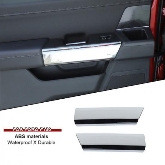2X Rear Door Handle Panel Decor Cover Trim Accessories For Ford F150 21+ Chrome